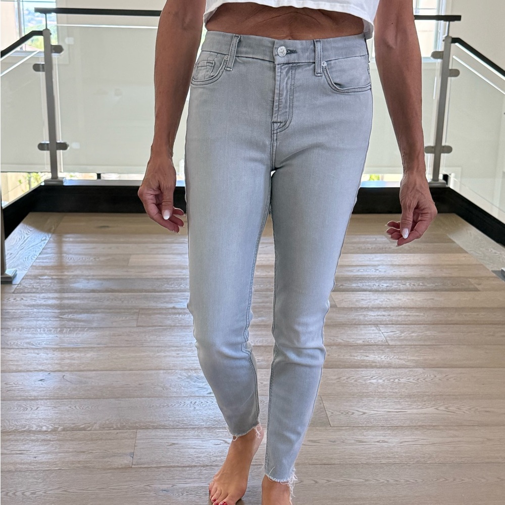 7 For All Mankind Gray Skinny Jeans with Modern Stretch